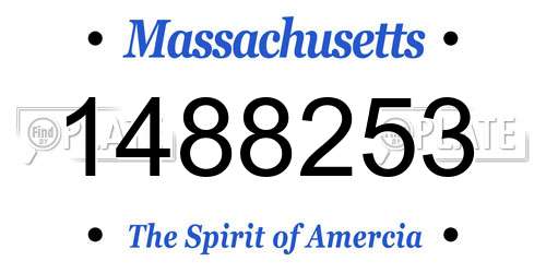 1488253 Massachusetts License Plate