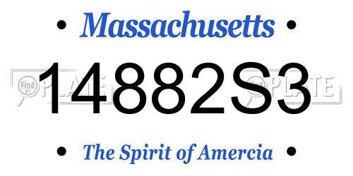 14882S3 Massachusetts License Plate