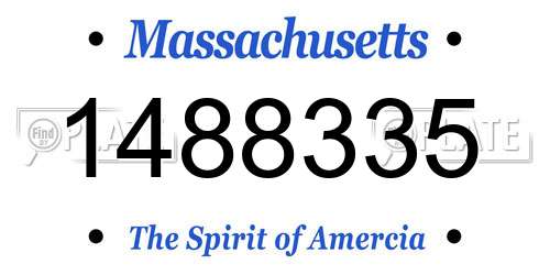 1488335 Massachusetts License Plate