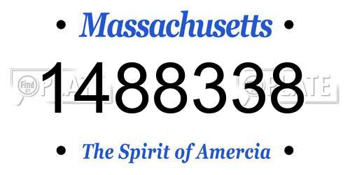 1488338 Massachusetts License Plate