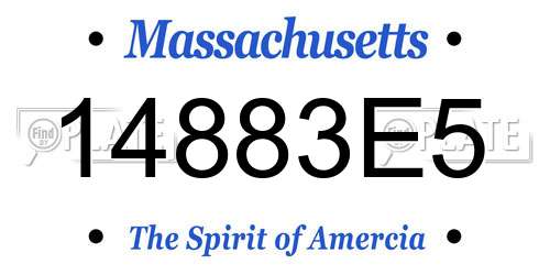 14883E5 Massachusetts License Plate