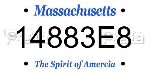 14883E8 Massachusetts License Plate