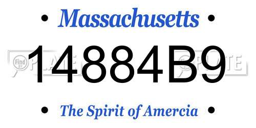 14884B9 Massachusetts License Plate