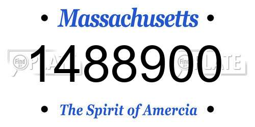 1488900 Massachusetts License Plate