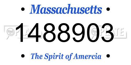 1488903 Massachusetts License Plate