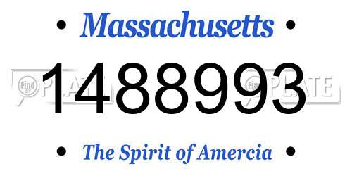 1488993 Massachusetts License Plate