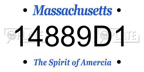 14889D1 Massachusetts License Plate