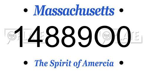 14889O0 Massachusetts License Plate