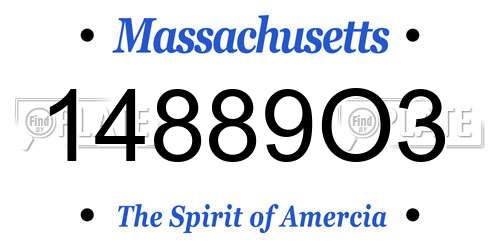 14889O3 Massachusetts License Plate