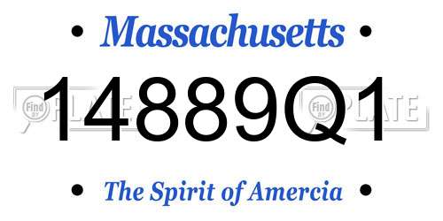 14889Q1 Massachusetts License Plate