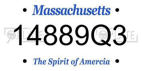 14889Q3 Massachusetts License Plate