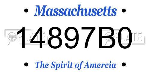 14897B0 Massachusetts License Plate
