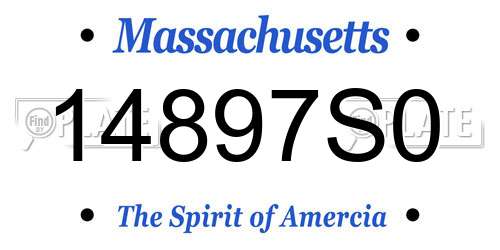14897S0 Massachusetts License Plate