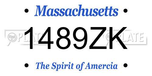 1489ZK Massachusetts License Plate