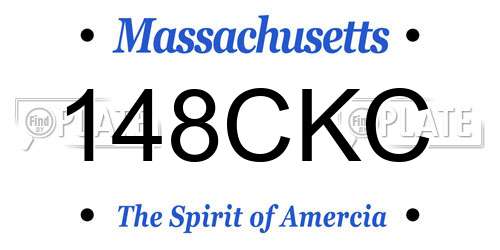 148CKC Massachusetts License Plate