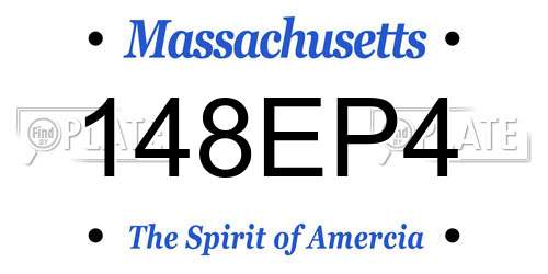 148EP4 Massachusetts License Plate