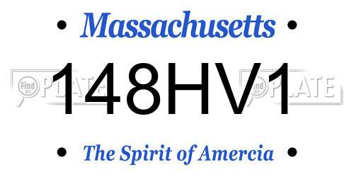 148HV1 Massachusetts License Plate