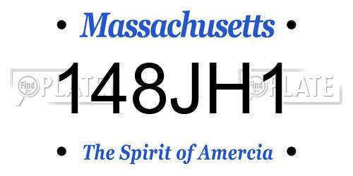 148JH1 Massachusetts License Plate