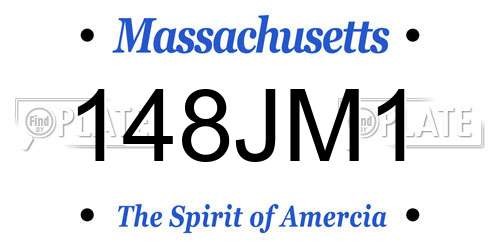 148JM1 Massachusetts License Plate