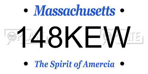 148KEW Massachusetts License Plate