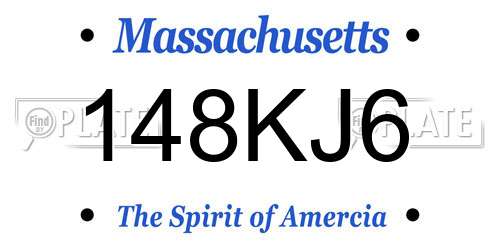 148KJ6 Massachusetts License Plate
