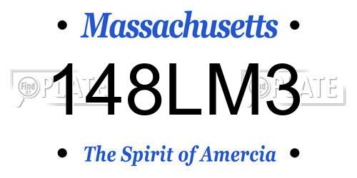 148LM3 Massachusetts License Plate