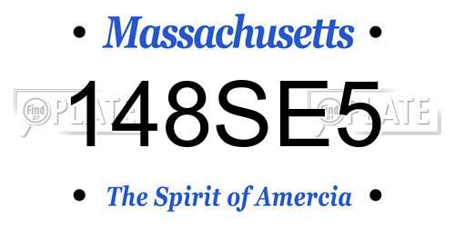 148SE5 Massachusetts License Plate