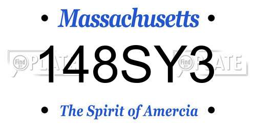 148SY3 Massachusetts License Plate