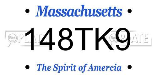 148TK9 Massachusetts License Plate