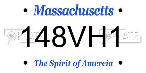 148VH1 Massachusetts License Plate
