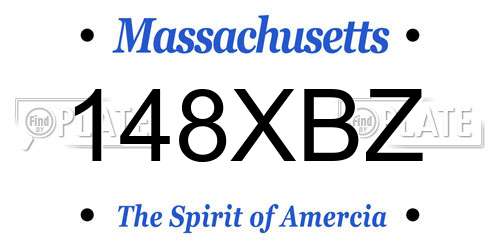 148XBZ Massachusetts License Plate
