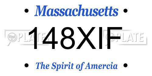 148XIF Massachusetts License Plate