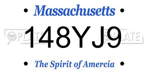 148YJ9 Massachusetts License Plate
