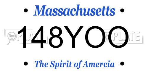 148YOO Massachusetts License Plate