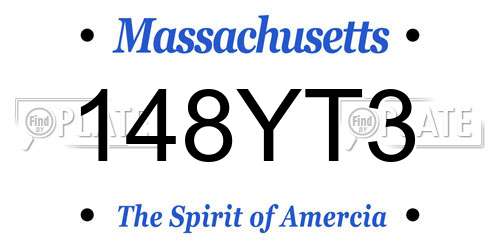 148YT3 Massachusetts License Plate