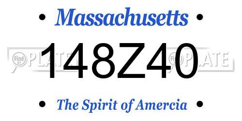 148Z40 Massachusetts License Plate