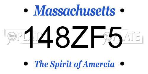 148ZF5 Massachusetts License Plate