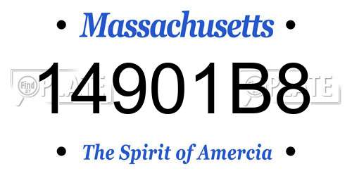 14901B8 Massachusetts License Plate