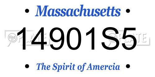 14901S5 Massachusetts License Plate