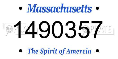1490357 Massachusetts License Plate