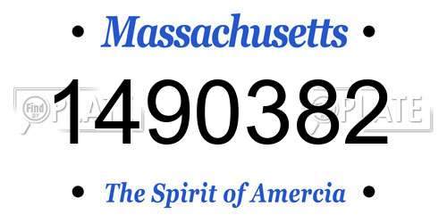1490382 Massachusetts License Plate