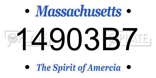 14903B7 Massachusetts License Plate