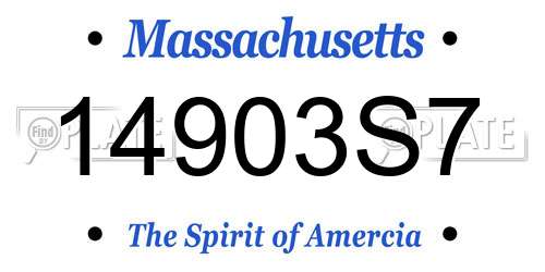 14903S7 Massachusetts License Plate