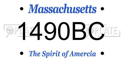 1490BC Massachusetts License Plate