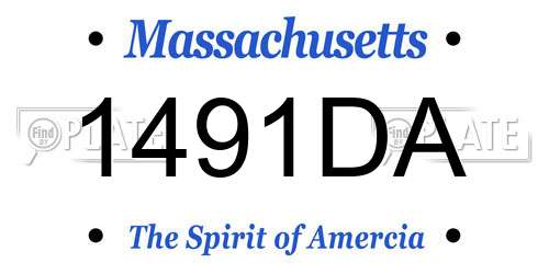 1491DA Massachusetts License Plate