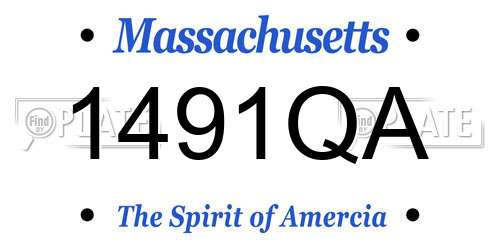 1491QA Massachusetts License Plate