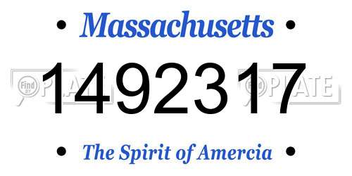 1492317 Massachusetts License Plate