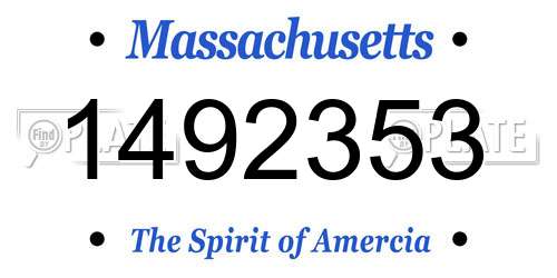 1492353 Massachusetts License Plate