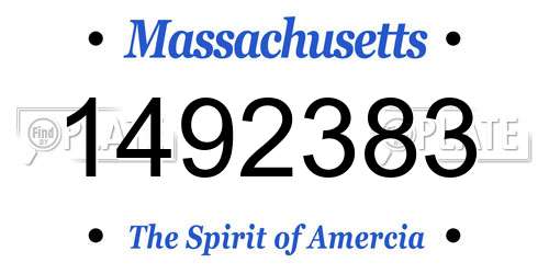 1492383 Massachusetts License Plate