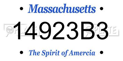 14923B3 Massachusetts License Plate